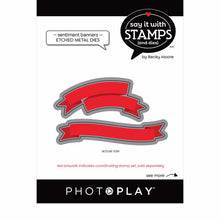 Load image into Gallery viewer, Photoplay Say It With Stamps Photopolymer Stamp & Die Set Banner Sentiments (SIS2669/2670)