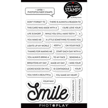 Load image into Gallery viewer, Photoplay Say It With Stamps Photopolymer Stamp & Die Set Smile (SIS2681/2682)