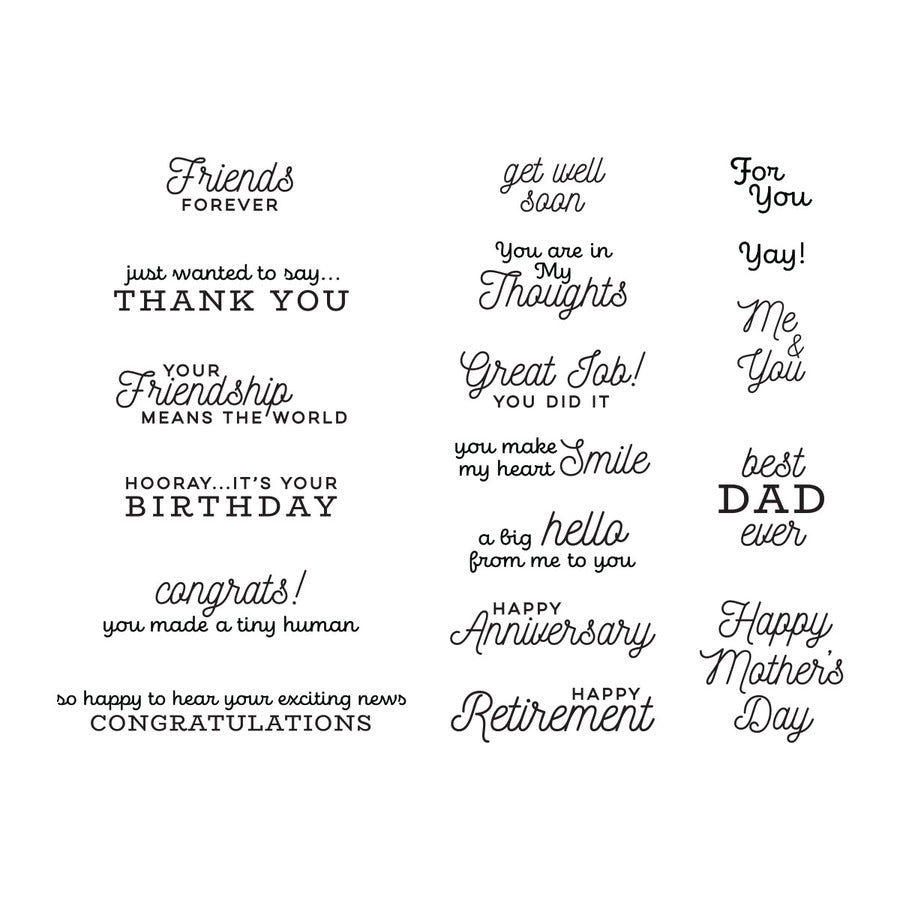 Spellbinders Paper Arts Clear Stamp Sentiments for You (STP-079)
