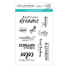 Load image into Gallery viewer, Spellbinders Paper Arts Clear Stamp Paint Your World Sentiments (STP-104)