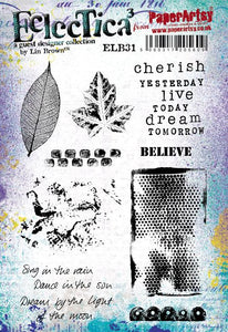 Paper Artsy Eclectica3 Rubber Stamp Set Cherish Yesterday by Lin Brown (ELB31)