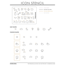 Load image into Gallery viewer, InkByJeng Bullet Journal Stencil Icon Stencil (60969)
