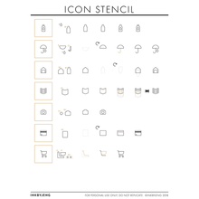 Load image into Gallery viewer, InkByJeng Bullet Journal Stencil Icon Stencil (60969)
