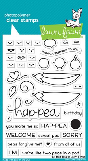 Lawnfawn Photopolymer Clear Stamp Be Hap-pea (LF1890)
