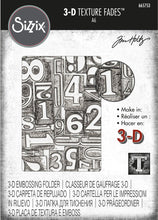 Load image into Gallery viewer, Sizzix 3-D Texture Fades Embossing Folder Numbered by Tim Holtz (665753)