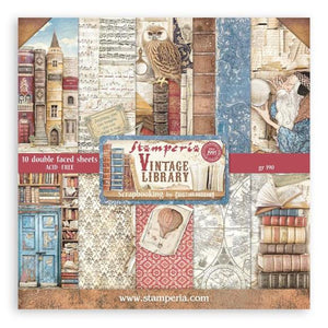 Stamperia Vintage Library Collection 8x8 Paper Pack (SBBS80)