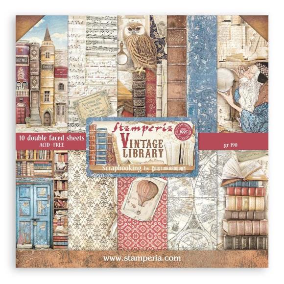 Stamperia Vintage Library Collection 8x8 Paper Pack (SBBS80)