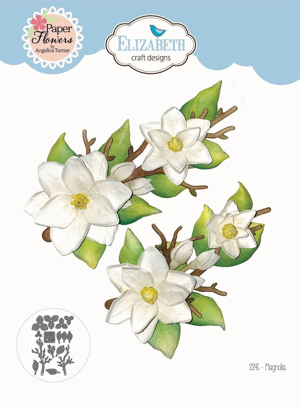 Elizabeth Craft Designs Spring Blossom Collection  Magnolia Die set (2245)