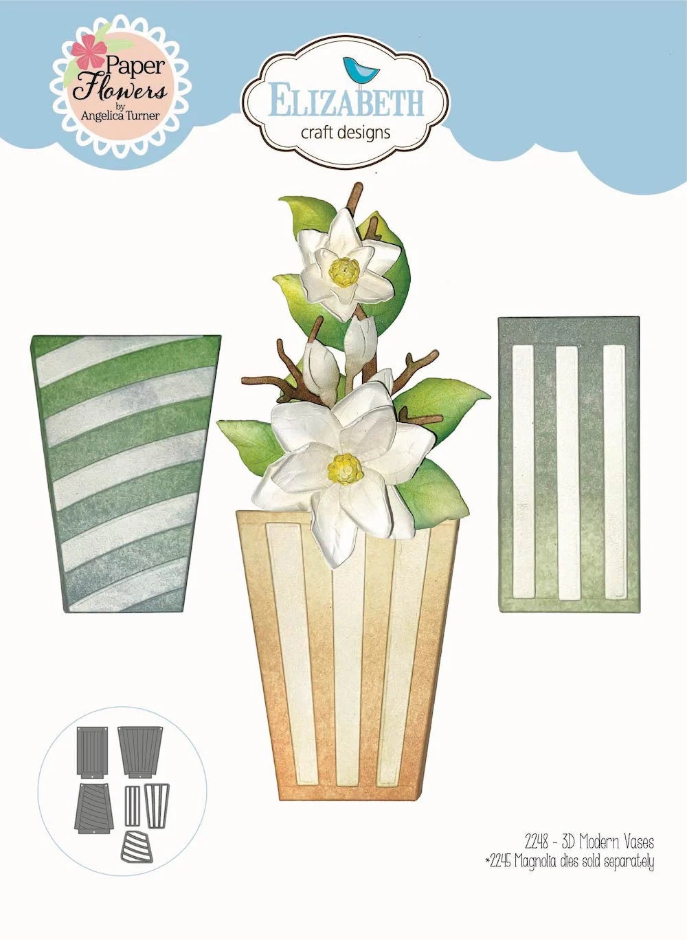 Elizabeth Craft Designs Spring Blossom Collection 3D Modern Vases Die set (2248)