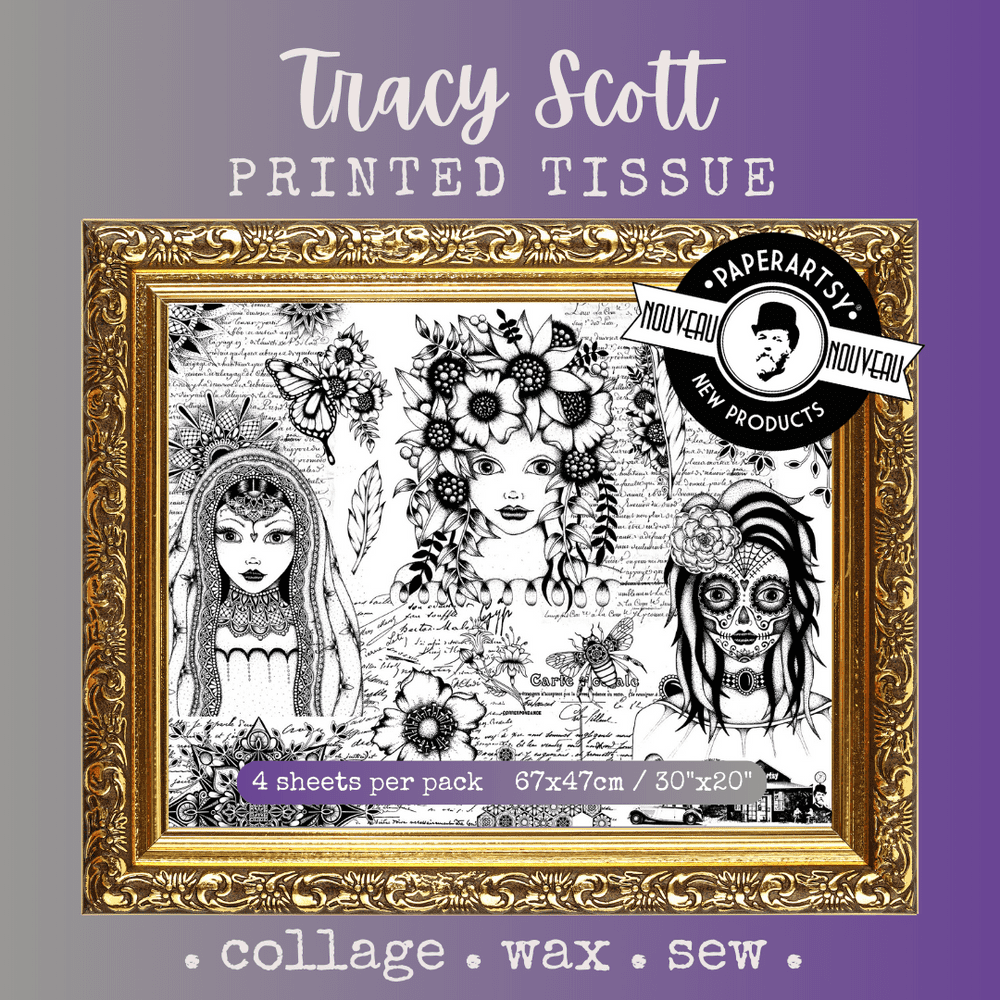 PaperArtsy Tracy Scott Printed Tissue Collage Paper (PT04)