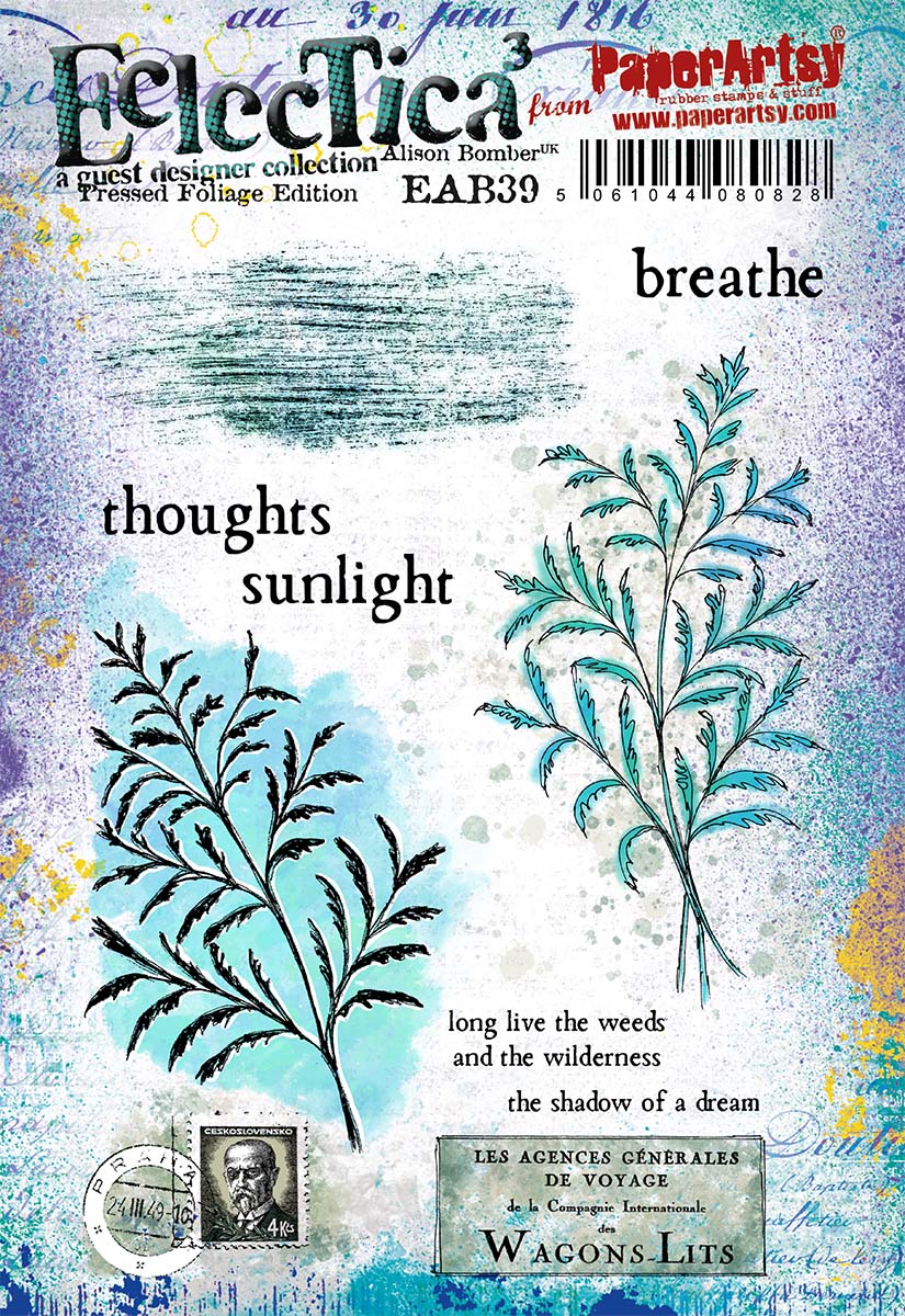 PaperArtsy Electica3 Rubber Stamp Pressed Foliage Edition by Alison Bomber (EAB39)