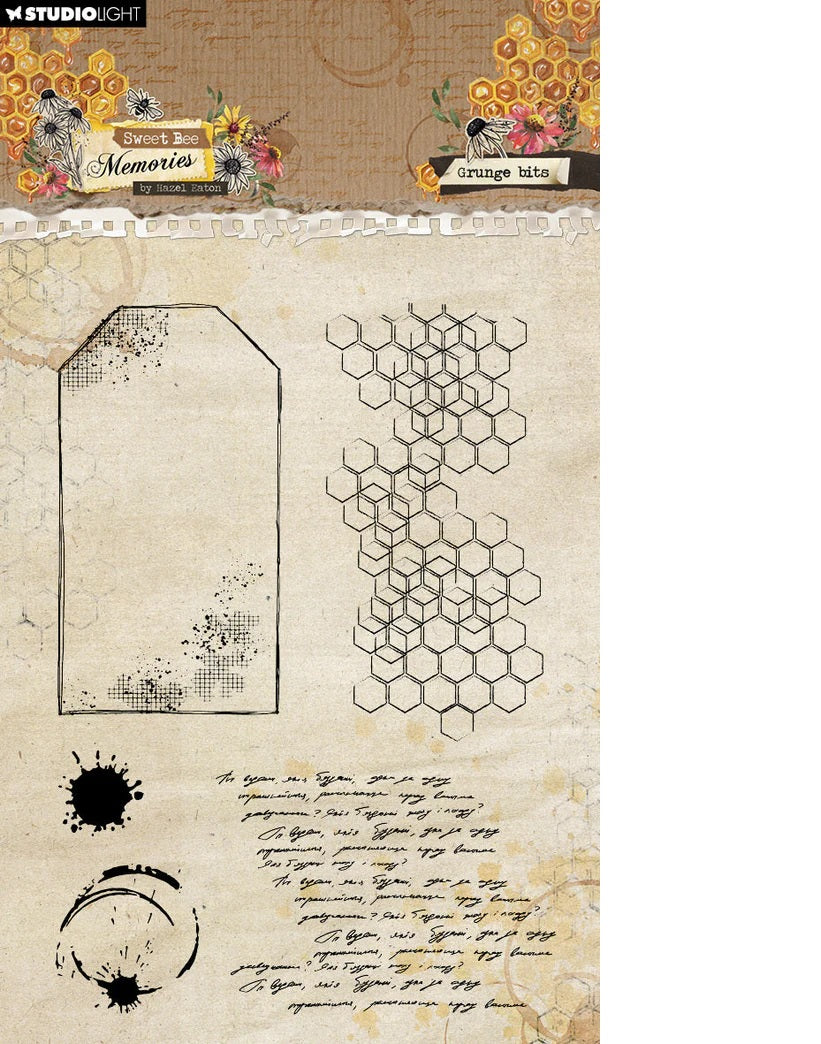 Studio Light Clear Stamp Grunge Bits Sweet Bee Memories 5 PC Stamp-793