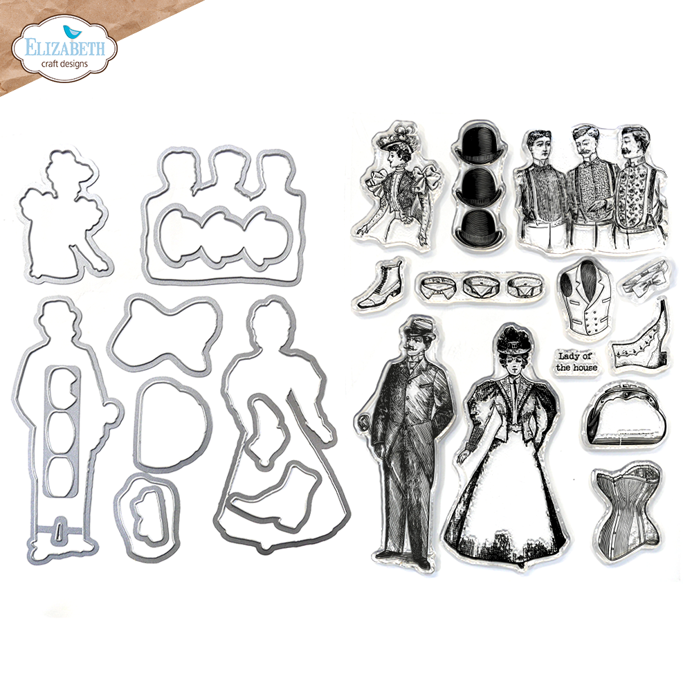 Elizabeth Craft Designs Mr and Mrs Stamp and Die set (CSD400)