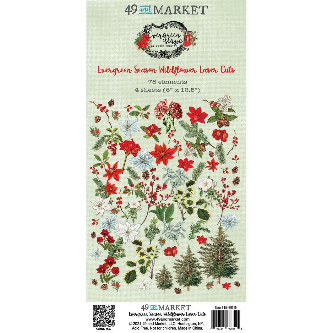 49 and Market Evergreen Season Collections Wildflowers Laser Cuts
