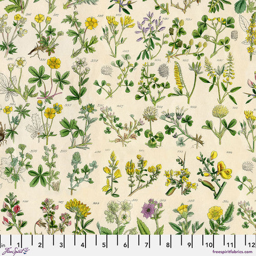 Tim Holtz Freespirit Fabric Yellow Botannical (PWTH245.YELLOW)