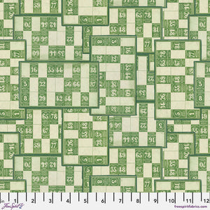 Tim Holtz Freespirit Fabric Green Numbers (PWTH266.GREEN)