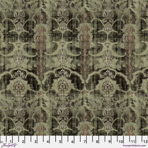 Tim Holtz Freespirit Fabric Green Tapestry (PWTH267.GREEN)