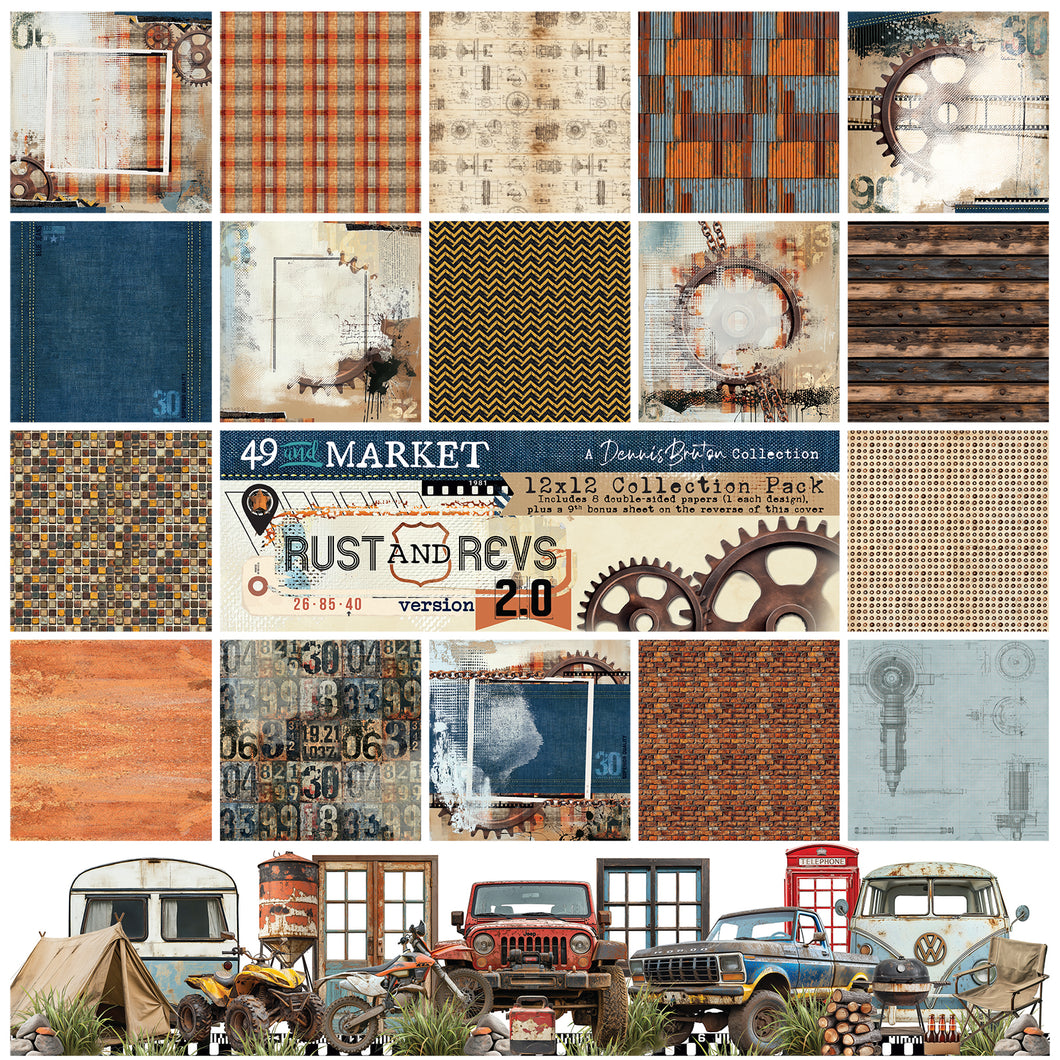 49 and Market Rust & Revs 2.0 12x12 Collection Paper Pack  (RR2-31379)