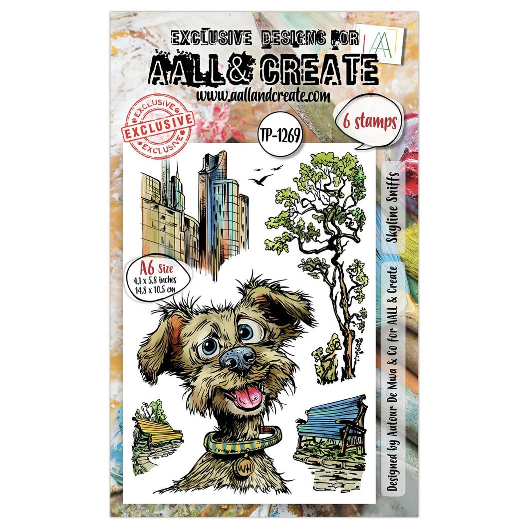 AALL & CREATE A6 Stamp Set Skyline Sniffs TP-1269