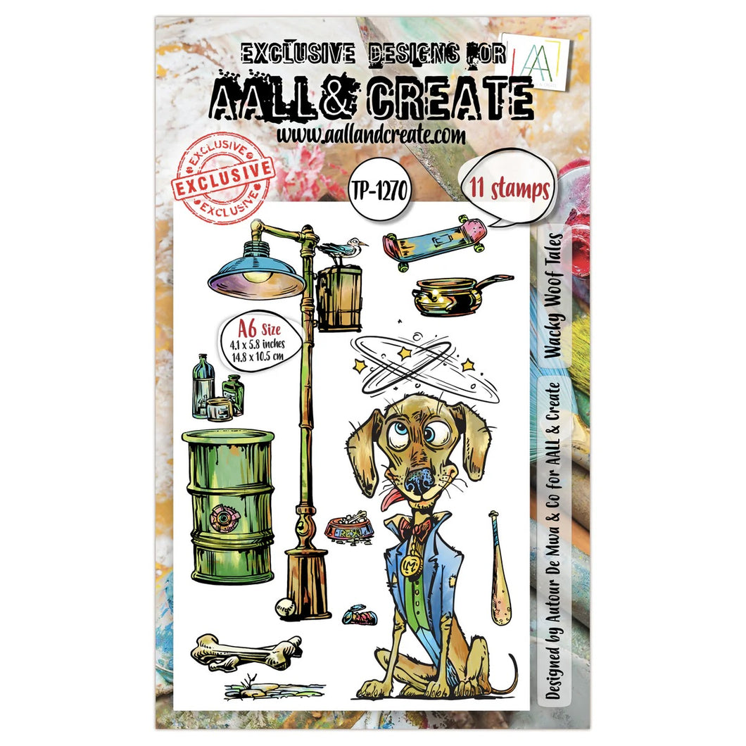 AALL & CREATE A6 Stamp Set Wacky Woof Tales TP-1270