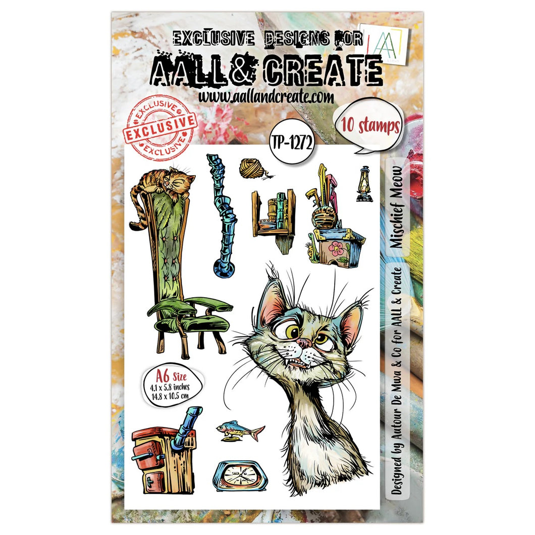 AALL & CREATE A6 Stamp Set Mischief Meow TP-1272