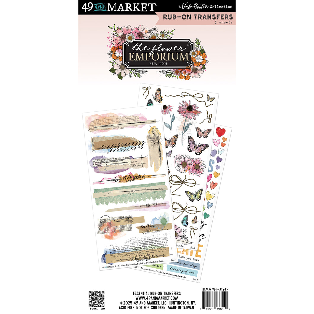 49 and Market The Flower Emporium Essential Rub Ons (VBF-31249)