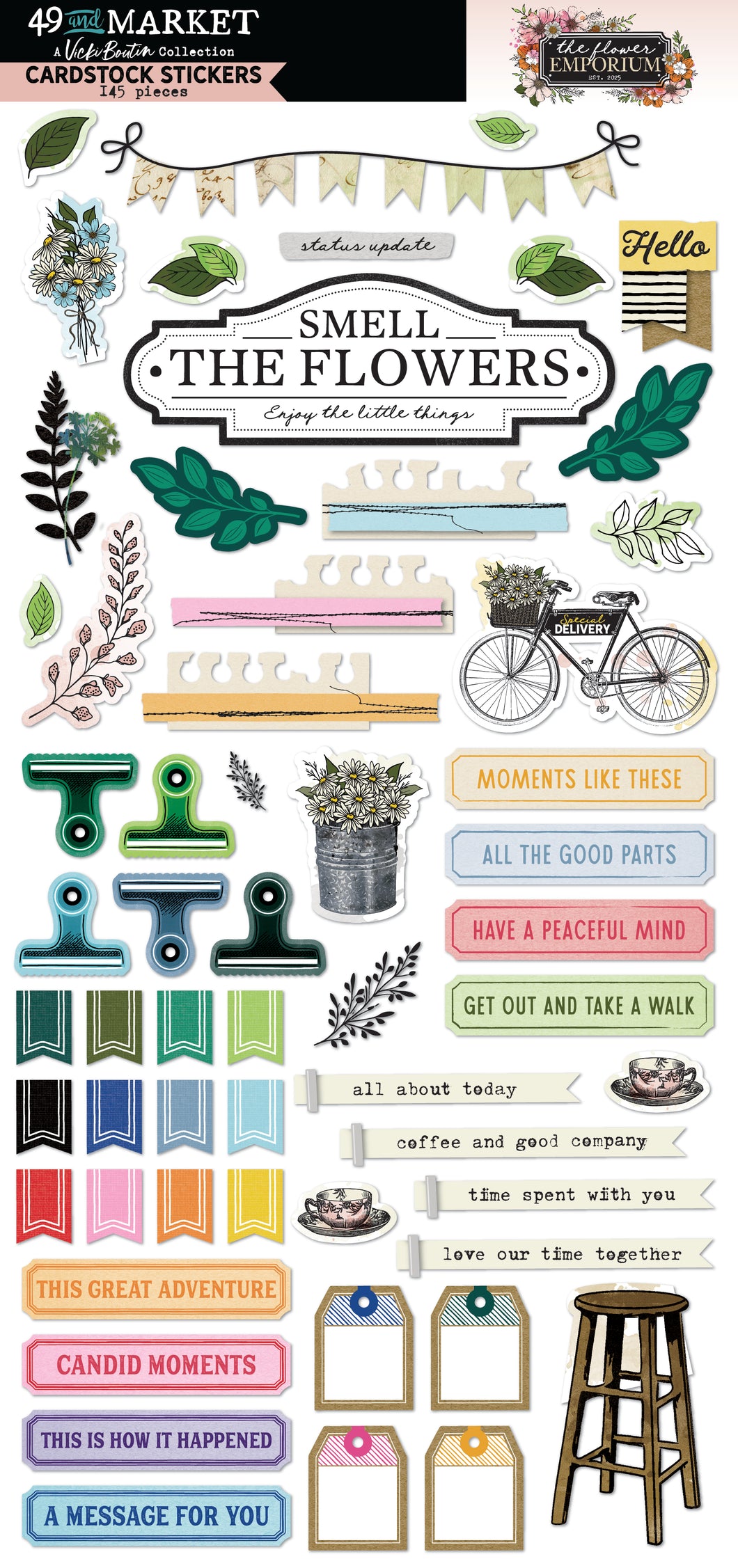 49 and Market The Flower Emporium Cardstock Stickers (VBF-31300 )