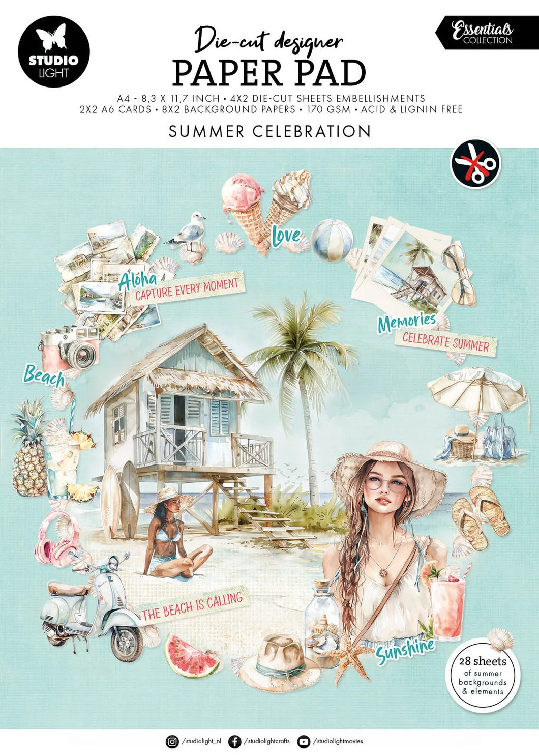 Studio Light Die Cut Paper Pad Summer Celebration Essentials (SL-ES-DCPP311)