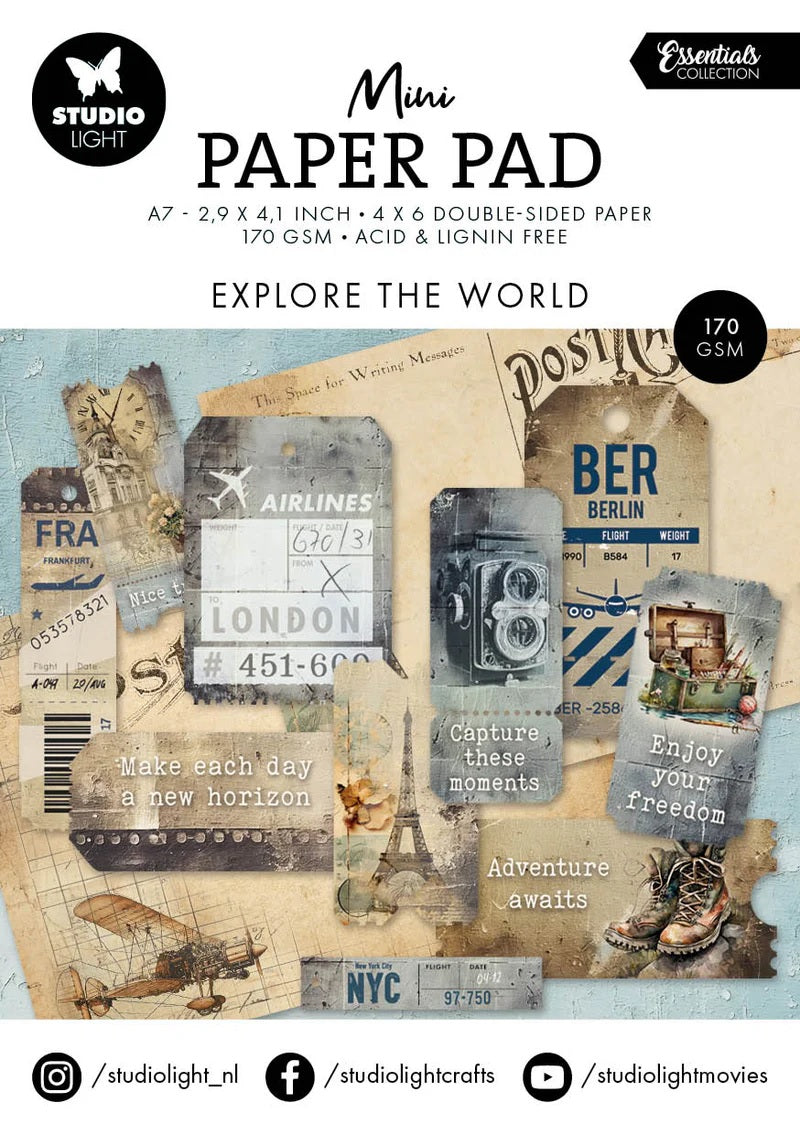 Studio Light Mini Paper Pad - Explore the World DPP304