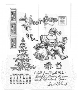 Stampers Anonymous Tim Holtz Cling Rubber Stamps Stamp Santa Visit (CMS500)