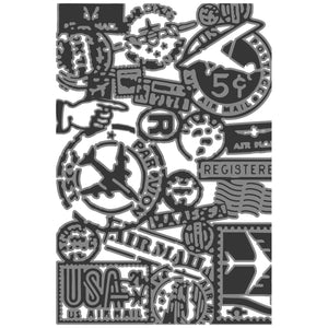 Sizzix Multi Level Textured Impressions Embossing Folder - Vault Airmail by Tim Holtz (666869)