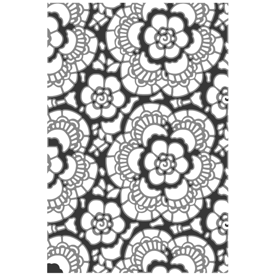 Sizzix Multi Level Textured Impressions Embossing Folder - Vault Lace by Tim Holtz (666865)