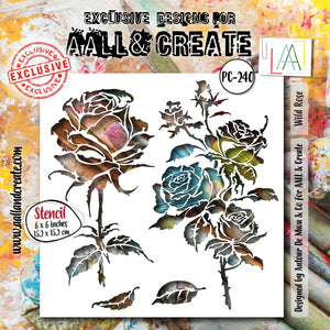AALL & CREATE Stencil Wild Rose #PC-240