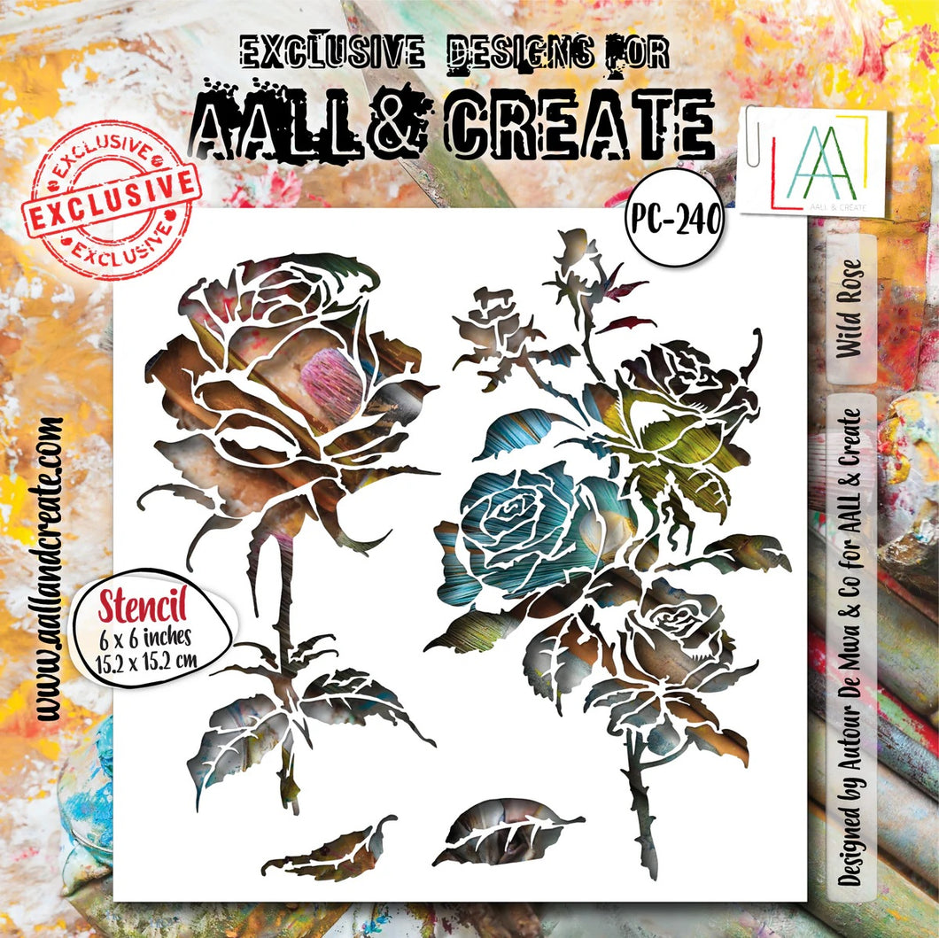 AALL & CREATE Stencil Wild Rose #PC-240