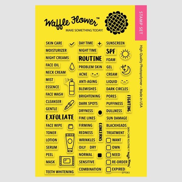 Waffle Flower Photopolymer Stamp Set Skin Care Routine (271083)