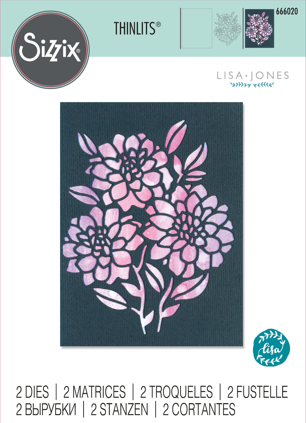 Sizzix Thinlits Die Set Negative Florals by Lisa Jones (666020)
