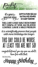 Load image into Gallery viewer, Picket Fence Studios Photopolymer Stamps Inside Quotes: Birthday (S-187)
