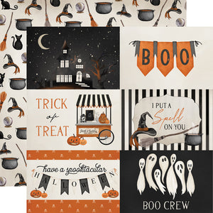 Carta Bella Paper Co. Halloween Market Collection - 4x6 Journaling Cards 12" x 12" Scrapbook Paper (CBHM121005)
