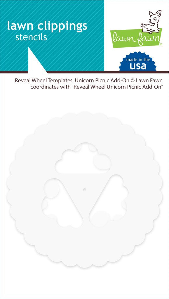 Lawnfawn Lawn Clippings Stencils Reveal Wheel Templates Unicorn Picnic Add-On (LF2322)