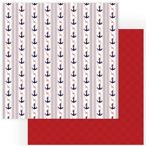 Photoplay Paper Co. Monterey Bay Collection 12x12 Scrapbook Paper Anchor (MON2094)