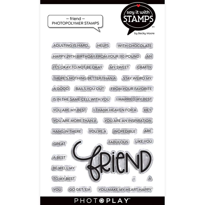 Photoplay Say it With Stamp & Die Set - Friend (SIS2131/2132)