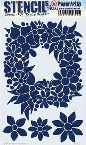 Paper Artsy Stencil Flower Wreath designed by Tracy Scott (PS383)