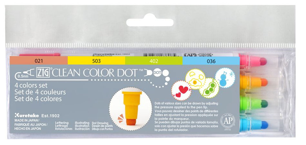 Zig Clean Color Dot 4 Colors Set
