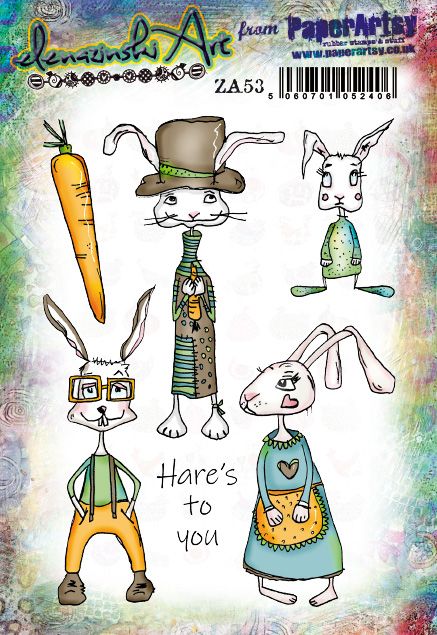 PaperArtsy Stamp Set Hare's to You designed by Elena Zinski (ZA53)